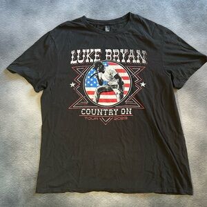 Black Luke Bryan ‘Country On' 2023 Tour Graphic T-Shirt XL